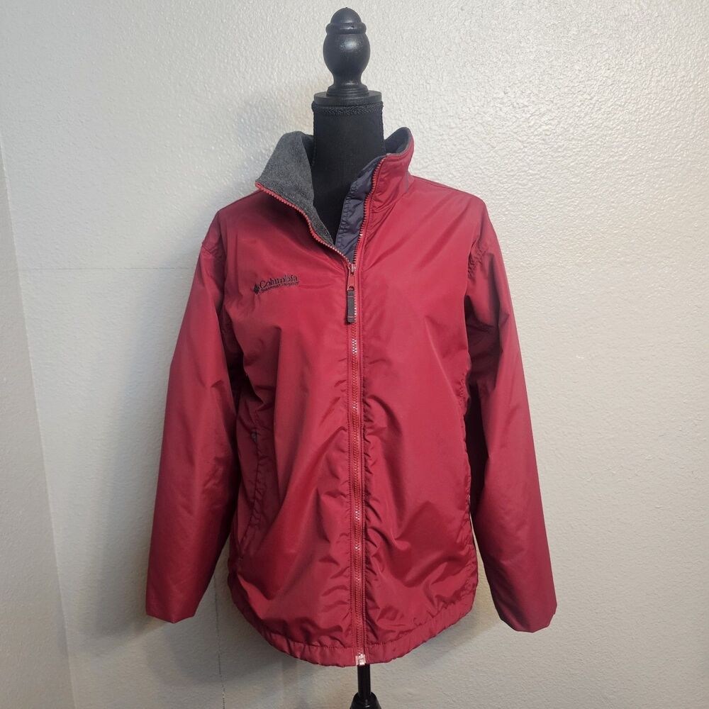Vintage Columbia Sportswear Women’s L Red Fleece Lined Full Zip Jacket Athleisur